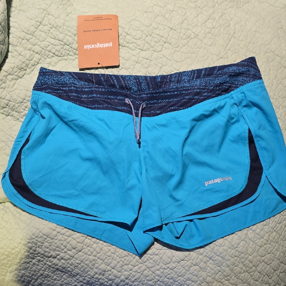 Patagonia Teal and Navy Womens Strider Shorts Medium